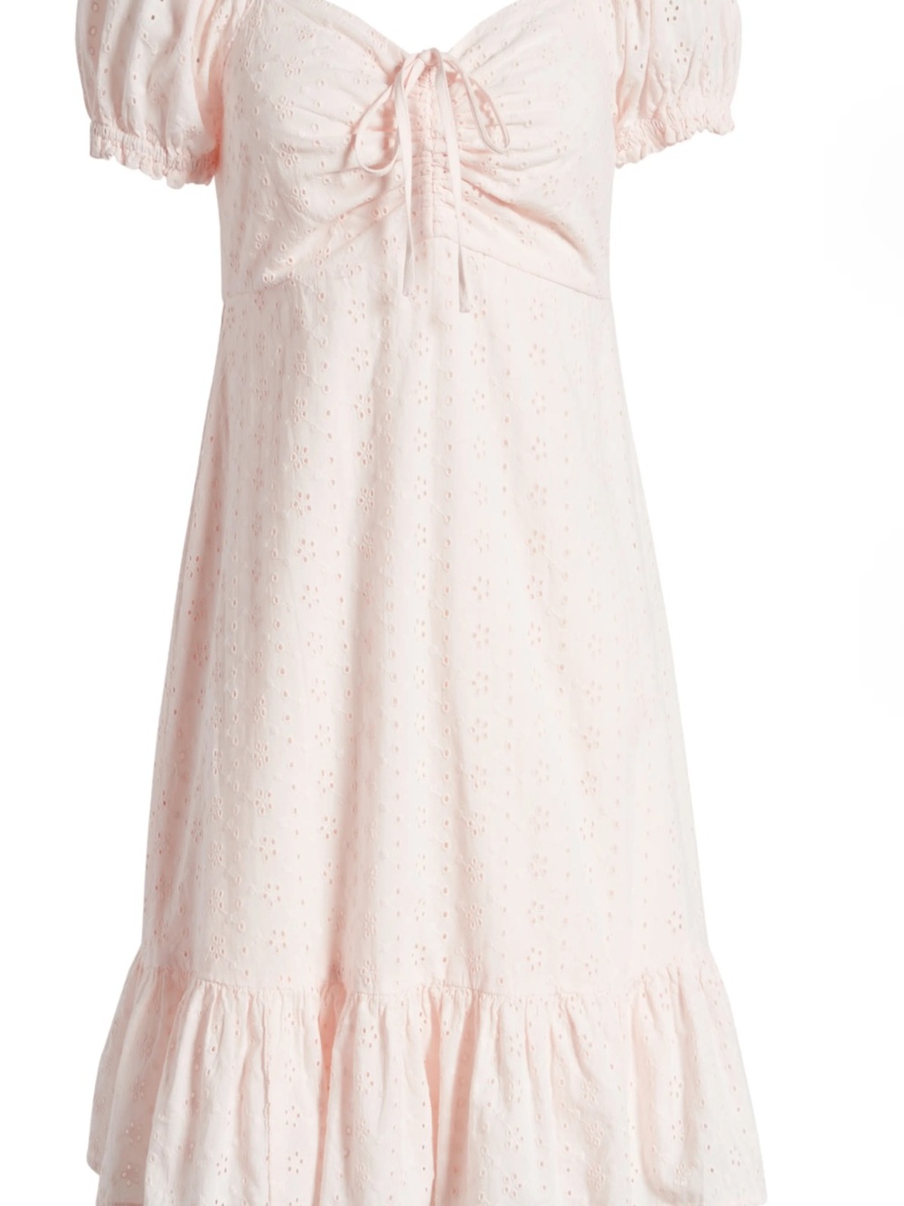bp Light Pink Eyelet Mini Dress